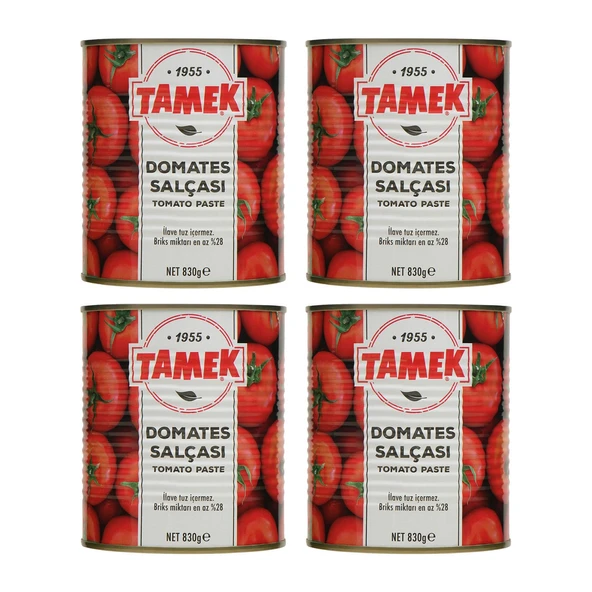 Tamek Domates Salçası Teneke 4 x 830 G
