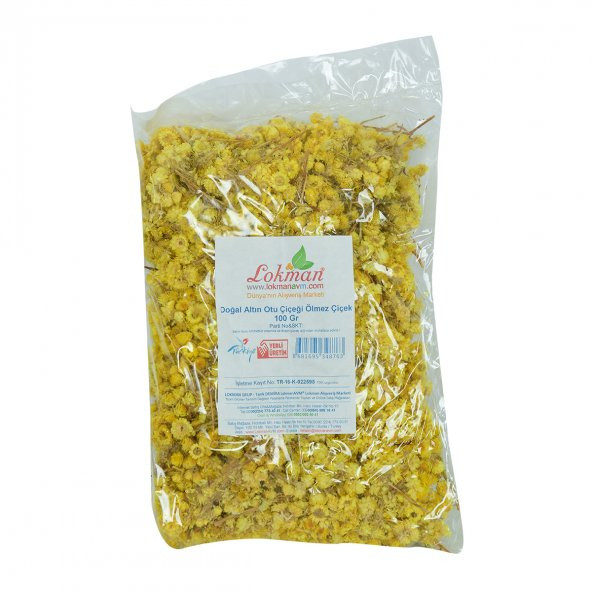LokmanAVM Altın Otu Çiçeği Ölmez Çiçek Doğal 100 Gr Paket - 2