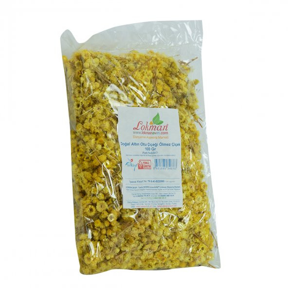 LokmanAVM Altın Otu Çiçeği Ölmez Çiçek Doğal 100 Gr Paket - 3