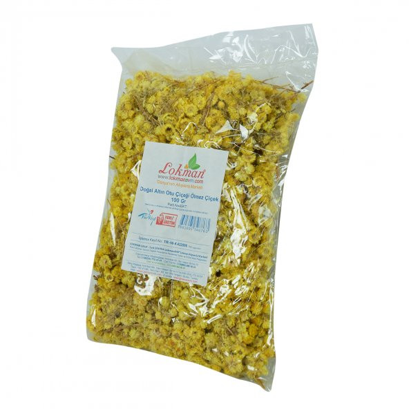 LokmanAVM Altın Otu Çiçeği Ölmez Çiçek Doğal 100 Gr Paket - 4