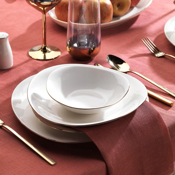 Schafer Dina Yemek Takımı 56 Parça-Altın - 2