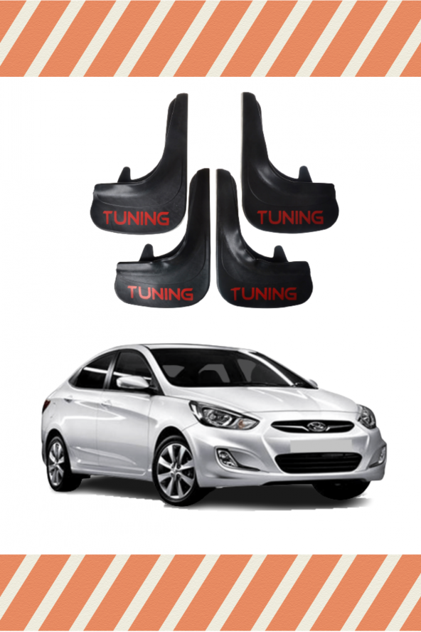 NOVDES HYUNDAİ ACCENT BLUE TUNİNG YAZILI 4LÜ TOZLUK ÇAMURLUK PAÇALIK - 1