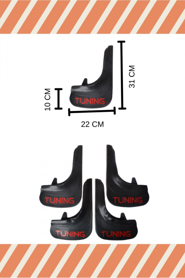 NOVDES RENAULT R9 TUNİNG YAZILI 4LÜ TOZLUK ÇAMURLUK PAÇALIK - 2