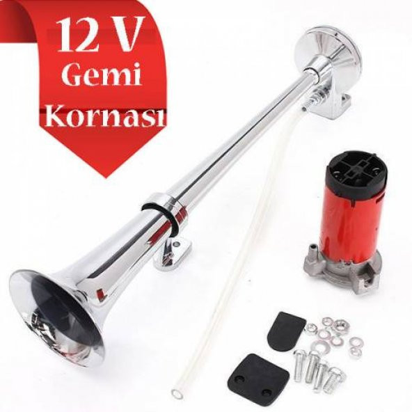 GEMİ YAT MARİN KORNA KOMPRESÖRLÜ 12 VOLT KROM AYNI GÜN KARGO