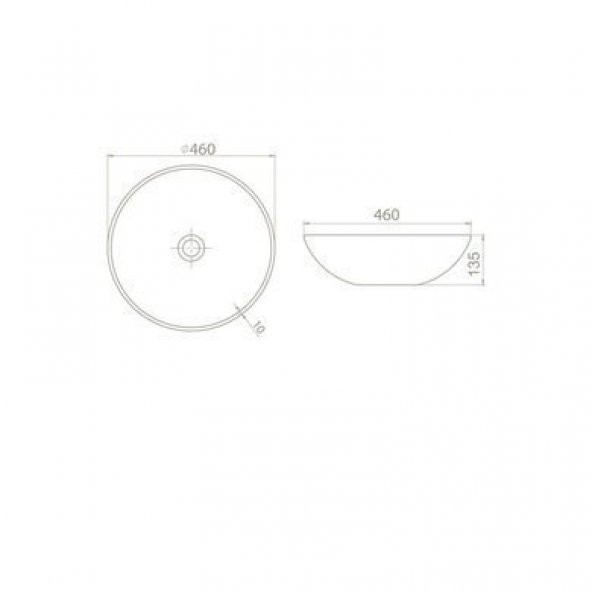 Turkuaz Cerastyle Zero Tezgah Üstü Çanak Lavabo 46 cm - 4