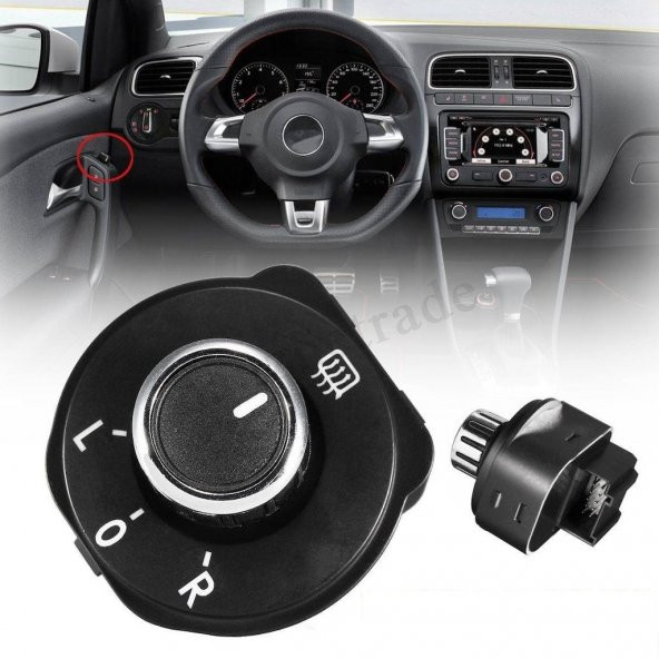 VOLKSWAGEN POLO AYNA AYAR DÜĞMESİ   2011-2016 KROM