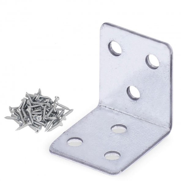 (25 ADET)Dolap Köşe Bağlantı Sabitleme L Demir Gönye 35x35x30 mm