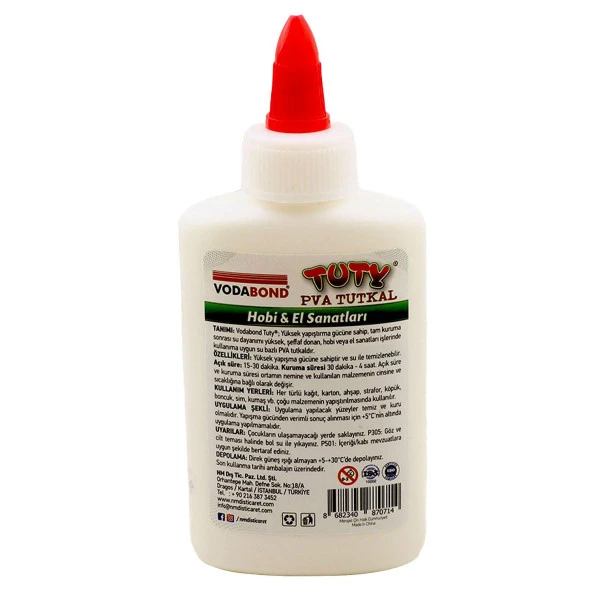 Vodabond Tuty Karton Kumaş Ahşap Tutkalı Şeffaf Donar 100 ml - 2