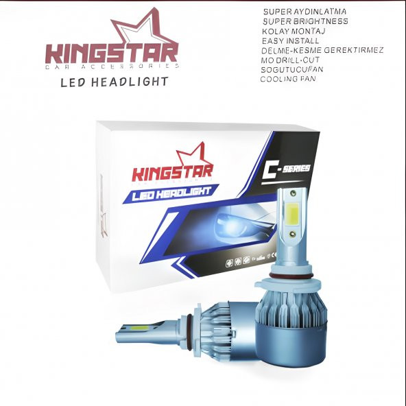 Kingstar H1 Ice Blue Led Headlight Xenon Şimşek Etkili Far Ampül 36W 6000 Lümen