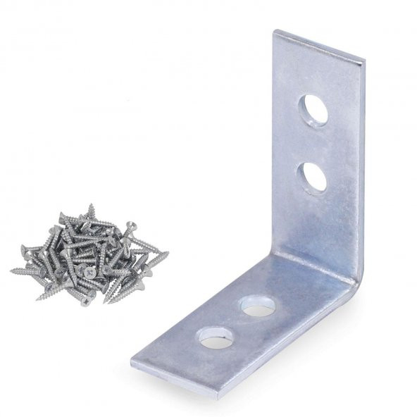 (10 ADET) Mobilya Dolap Köşe Bağlantı Sabitleme L Demir Gönye 35x35x15 mm