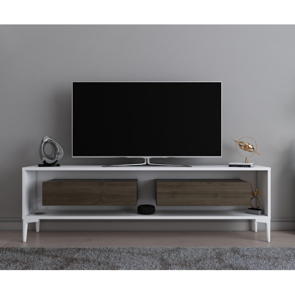 EVDEKİMODA FAYLİN TV ÜNİTESİ (BEYAZ-CEVİZ) - 2