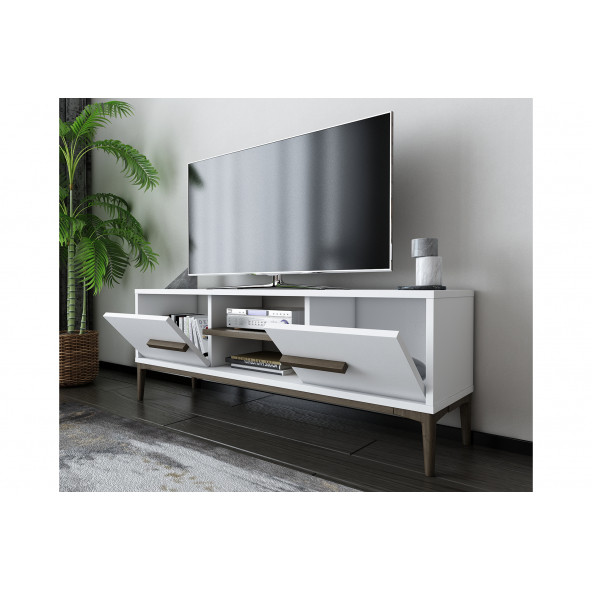EVDEKİMODA ESLEM 120 TV ÜNİTESİ (BEYAZ-CEVİZ) - 3