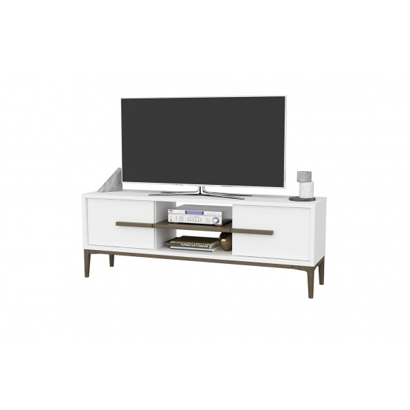 EVDEKİMODA ESLEM 120 TV ÜNİTESİ (BEYAZ-CEVİZ) - 4