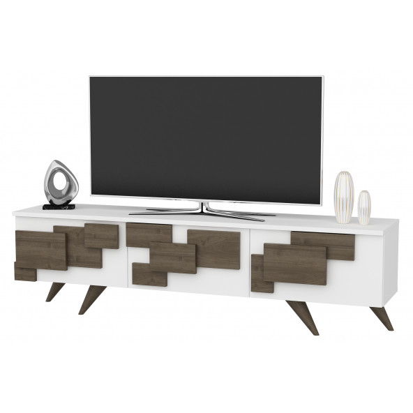 ECDEKİMODA 3D TV ÜNİTESİ (BEYAZ-CEVİZ) - 4