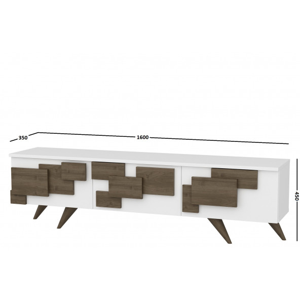 ECDEKİMODA 3D TV ÜNİTESİ (BEYAZ-CEVİZ) - 5