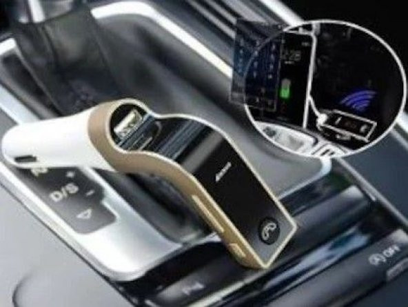 Ateştech Car-g7 Bluetooth Araç Fm Transmitter Usb Girişli Gold - 2