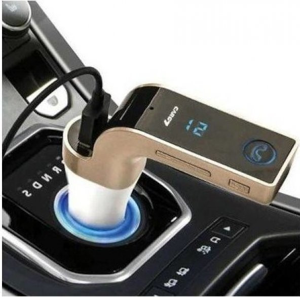 Ateştech Car-g7 Bluetooth Araç Fm Transmitter Usb Girişli Gold - 4