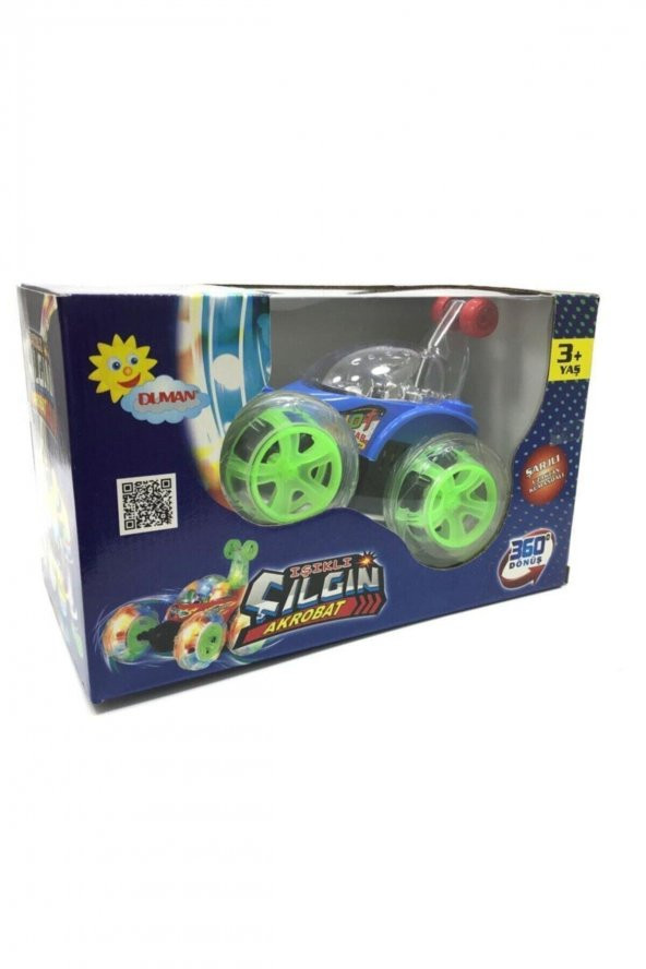 Duman Işıklı Mavi Çılgın Akrobat Şarjlı Uzaktan Kumandalı