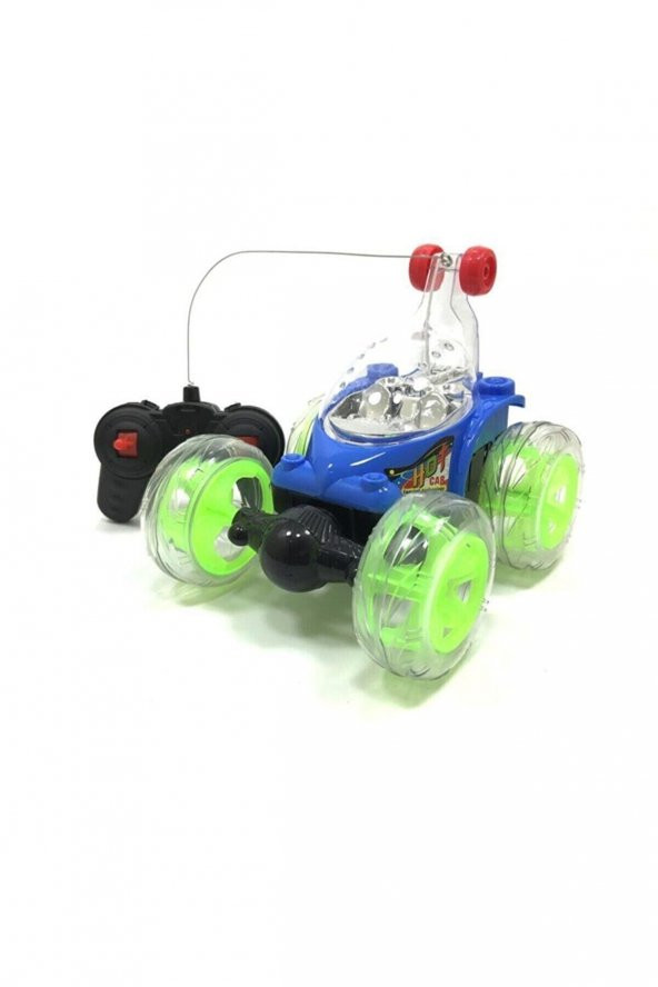 Duman Işıklı Mavi Çılgın Akrobat Şarjlı Uzaktan Kumandalı - 3