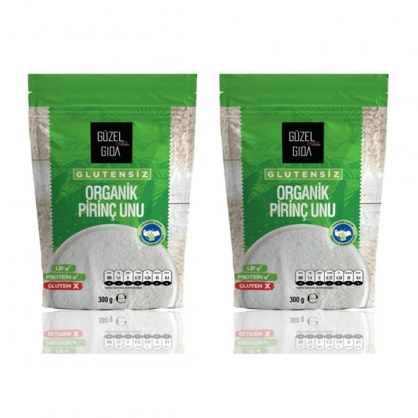 Güzel Gıda Organik Glutensiz Pirinç Unu 300 gr - 2li Paket