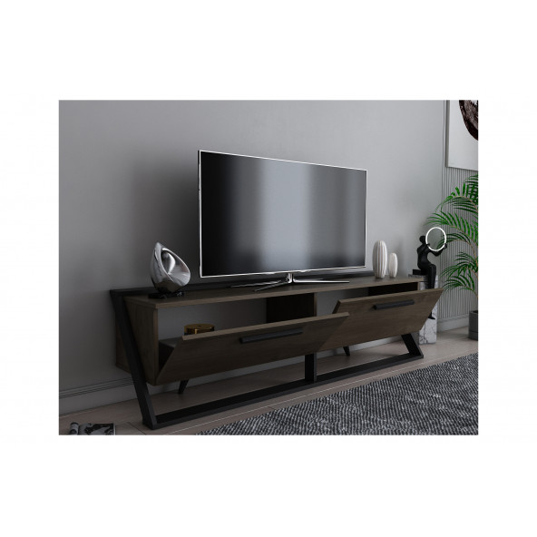 EVDEKİMODA ASTRİD TV ÜNİTESİ (CEVİZ-SİYAH) - 3