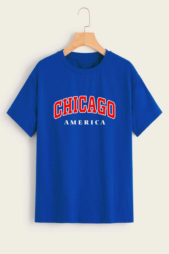 Chicago America Baskılı Tshirt