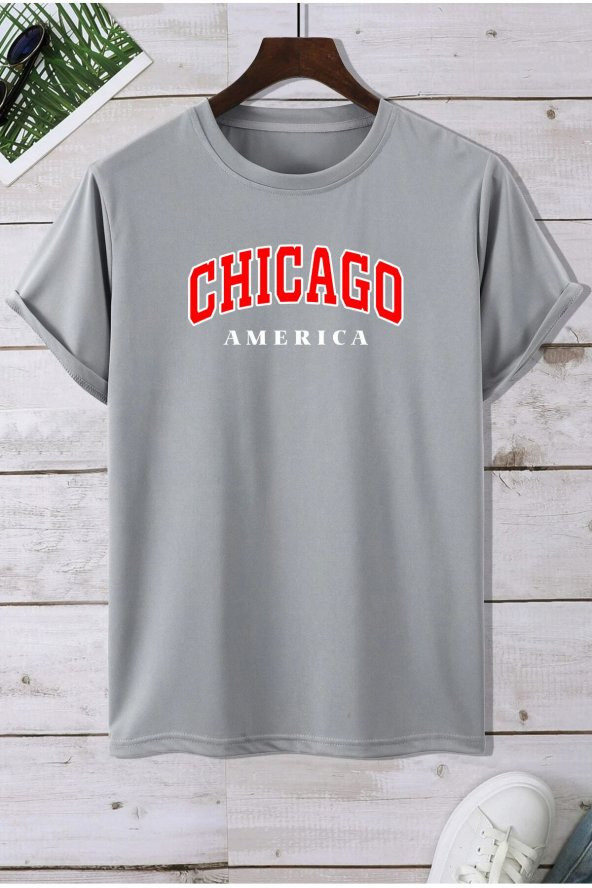 Chicago America Baskılı Tshirt