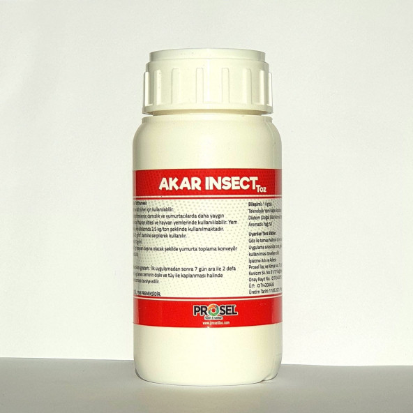 PROSEL AKAR-İNSECT TOZ DOĞAL BİT, PİRE, KENE, Haşere TOZU 100 GR