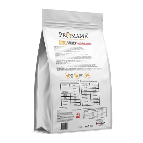 PROMAMA AÇ BİTİR CHICKEN ADULT 1,5 Kg. (Tavuklu Yetişkin Kedi Maması) - 452067 - Resim 2