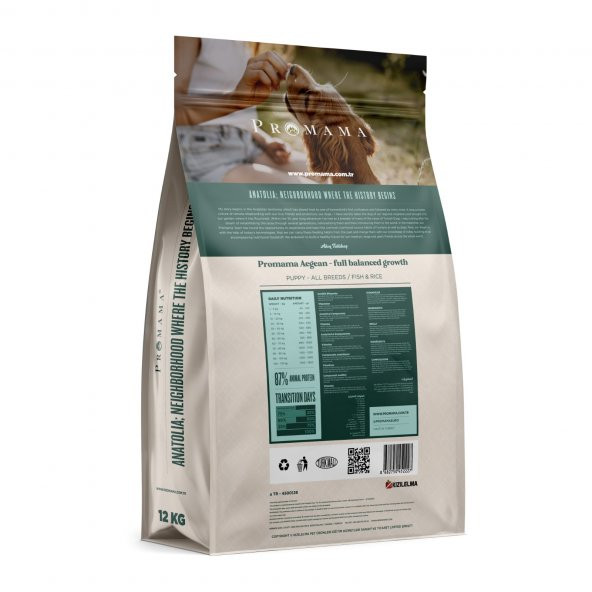 Promama Aegean Puppy Balıklı Yavru Köpek Maması 12 KG - 452227 - 2