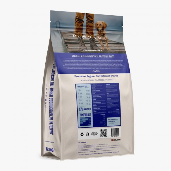 Promama Aegean Adult Balıklı Yetişkin Köpek Maması 12 KG - 452210 - 2