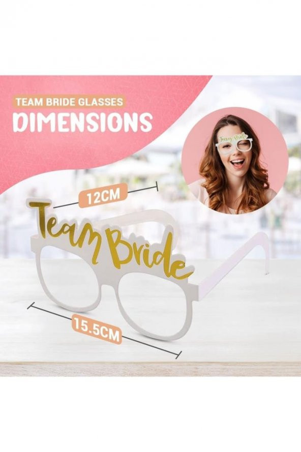 15li Fırsat 2 Adet Bride to Be 8 Adet Team Bride Gözlük 5 Adet Yapışkanlı Broş Set Hediyeli - 5