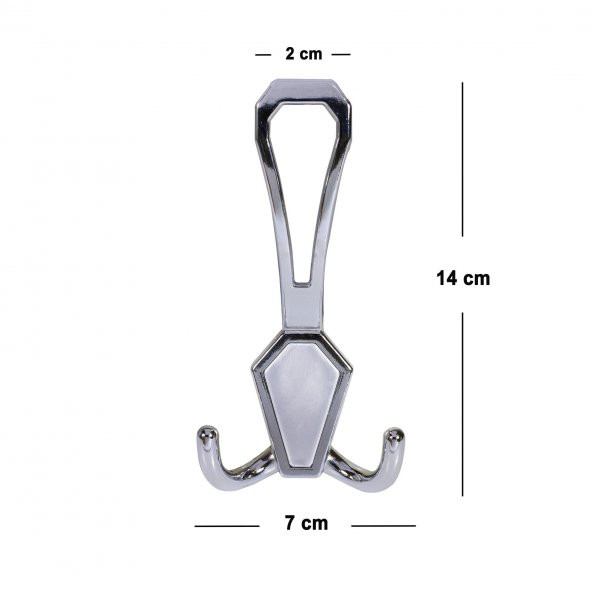 Portmanto Vestiyer Duvar Askısı Dolap Elbise Askılığı Krom - Resim 2