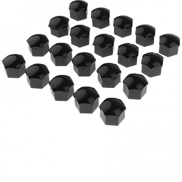 Universal Siyah Renk Bijon Kapağı Seti Sökme Aparatlı 17mm 20 Adet