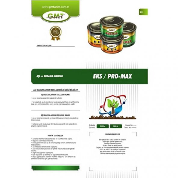 Soğuk Uygulanan Budama Aşı Macunu 250 GR SKT:08/2024 - 2