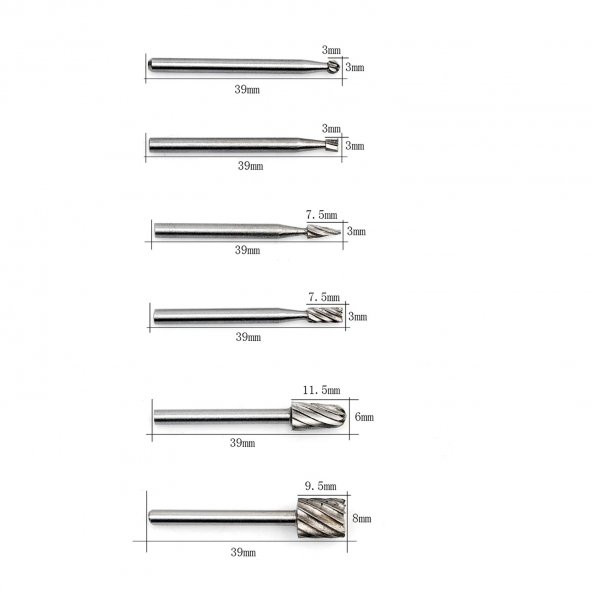 Dremel Hss Ahşap Oyma Matkap Ucu Seti 6lı Yumuşak Metal Oyma Seti Freze Uçları Ağaç İşleme Oyma Set - 2