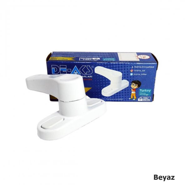 10 Adet Pvc Pencere Çocuk Emniyet Güvenlik Kilidi Çekmeli Beyaz - 2