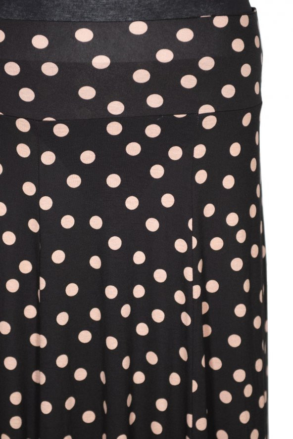 Barem Kadın Arzu Korsajlı Parçalı Bej Puanlı Siyah Etek - 2