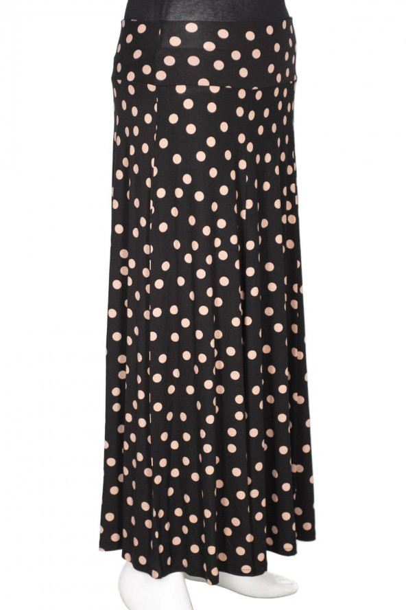 Barem Kadın Arzu Korsajlı Parçalı Bej Puanlı Siyah Etek - 3