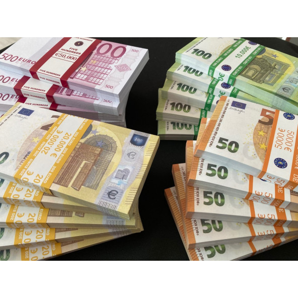 YENİ 20 DESTE KARIŞIK EURO 50-100 VE 200 EURO GEÇERSİZ PARA EĞLENCE PARASI - 2