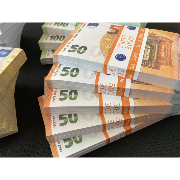 YENİ 20 DESTE KARIŞIK EURO 50-100 VE 200 EURO GEÇERSİZ PARA EĞLENCE PARASI - 3
