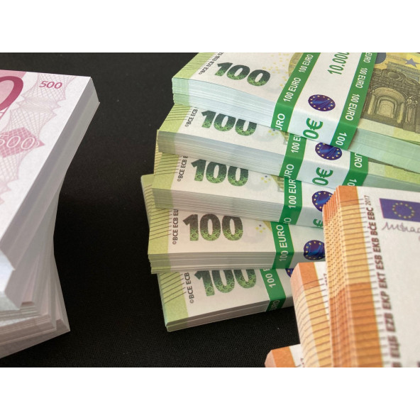 YENİ 20 DESTE KARIŞIK EURO 50-100 VE 200 EURO GEÇERSİZ PARA EĞLENCE PARASI - 4