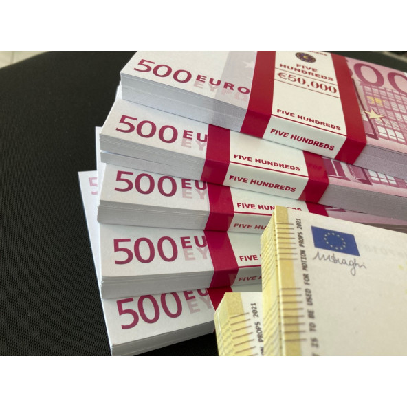 YENİ 20 DESTE KARIŞIK EURO 50-100 VE 200 EURO GEÇERSİZ PARA EĞLENCE PARASI - 5