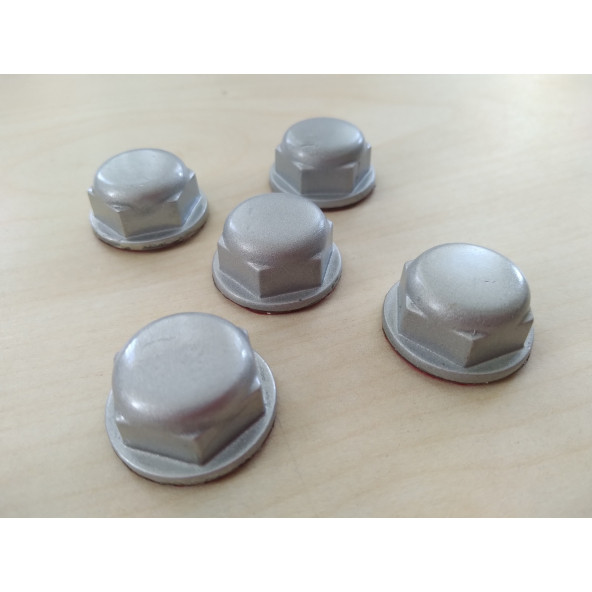 BİJON KAPAĞI GRİ 5 PARÇALI (AÇIKLAMAYI OKUYUN) SÜS AMAÇLI BİJON KAPAĞI, BİJON CİVATASI - 2