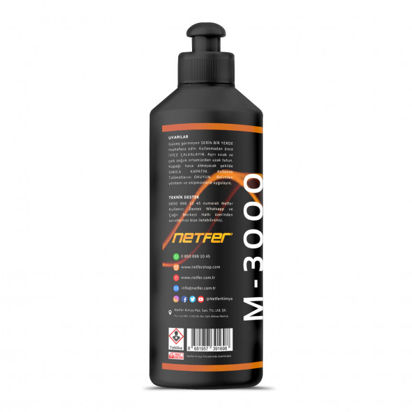 Netfer M-3000 Marin İnce Tekne Pastası - 500 mL - 2
