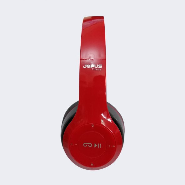Jopus Thirsty Kablosuz Kulak Üstü Bluetooth Kulaklık - Kırmızı