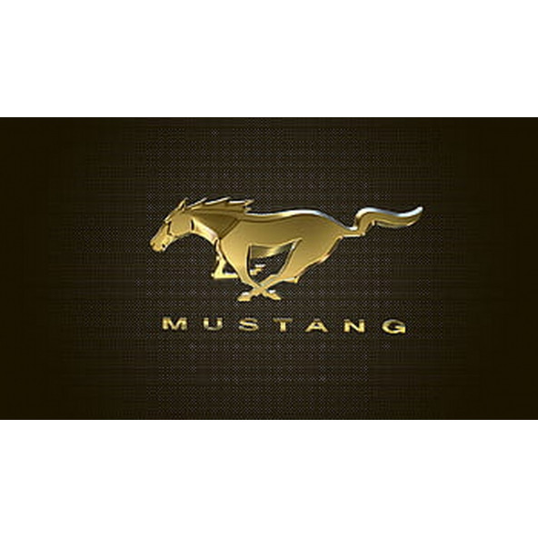 DK Ford Mustang Shelby GT Koşan At Ön Panjur Vidalı Gold Metal Logo - 7
