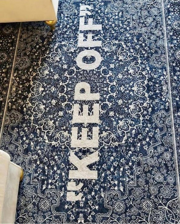 Keep Off SAÇAKSIZ Lateks Deri Taban Su Geçirmez Leke Tutmaz Halı  Lacivert 130 x 190 - 2