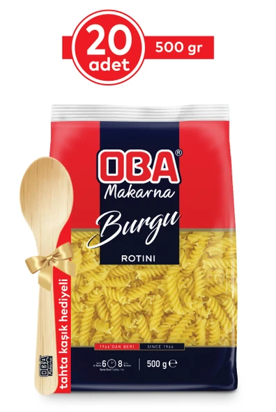 Oba Makarna Burgu 500 Gr x 20 Adet