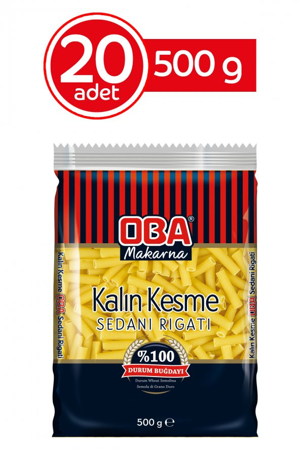 Oba Makarna Kalın Kesme 500 Gr x 20 Adet